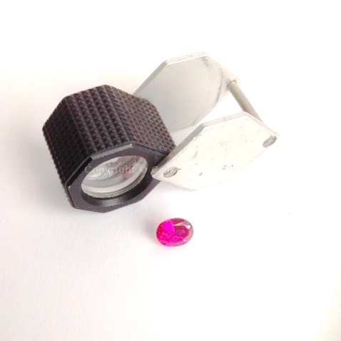 Verneuil synthetic ruby faceted stone